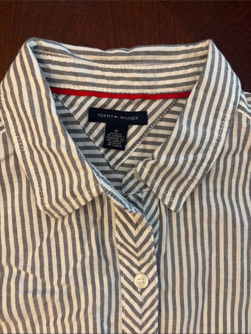 Tommy Hilfiger Blue and White Striped Sleeveless Shirt Dress with Red Belt - Picture 4 of 8